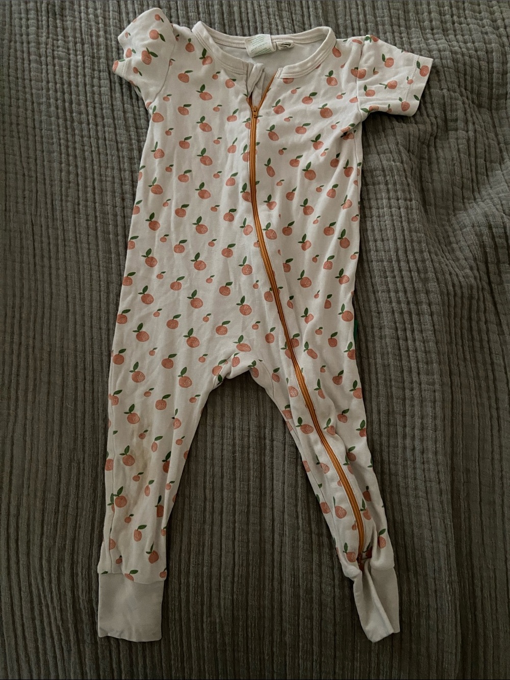 Parade organic 18-24 months Peach Print Zip Front One-Piece